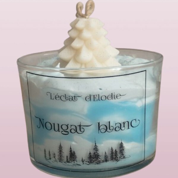 Leclat dElodie e bougie G Nougat blanc
